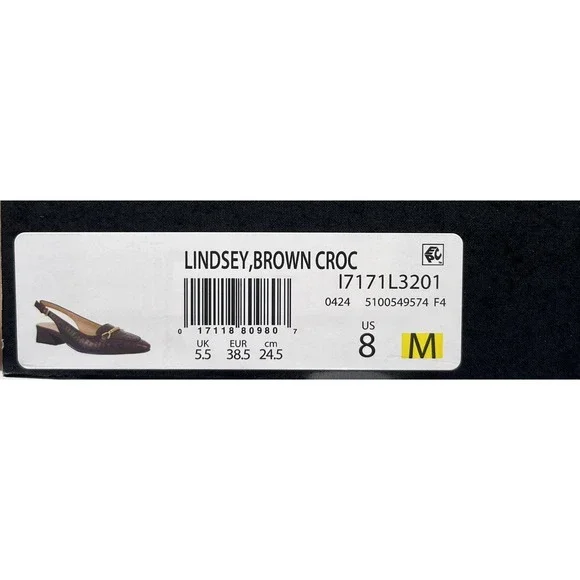 Naturalizer Womens Lindsey Leather Shoes Size 8 Brown Slingback Low Block Heel - Picture 9 of 10